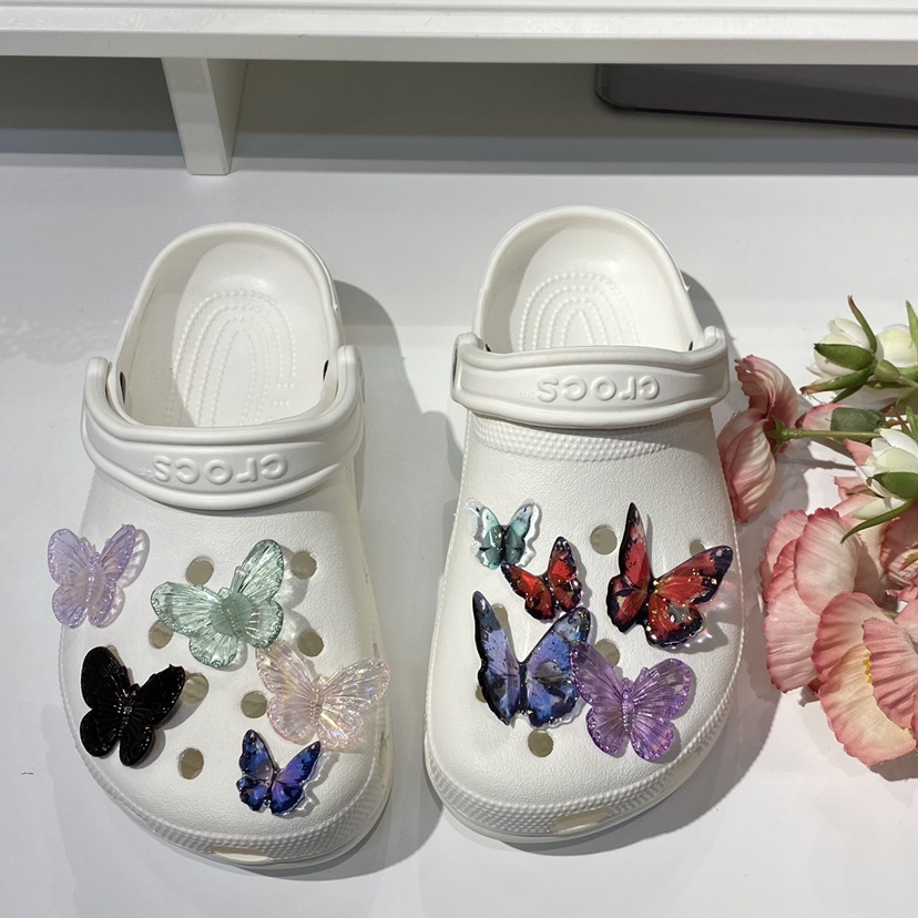 Butterfly 1 Pc Aksesoris Stiker Gesper Sepatu Bentuk Kupu-Kupu crocs Untuk Dekorasi