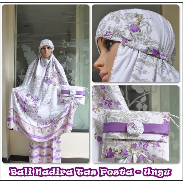 Mukena Bali Dewasa Nadira Tas Pesta Ungu