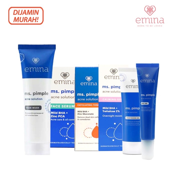 Emina Ms. Pimple Acne Solution Series | Exfoliating Toner | Calming Gel | Serum | Sebum Fighter