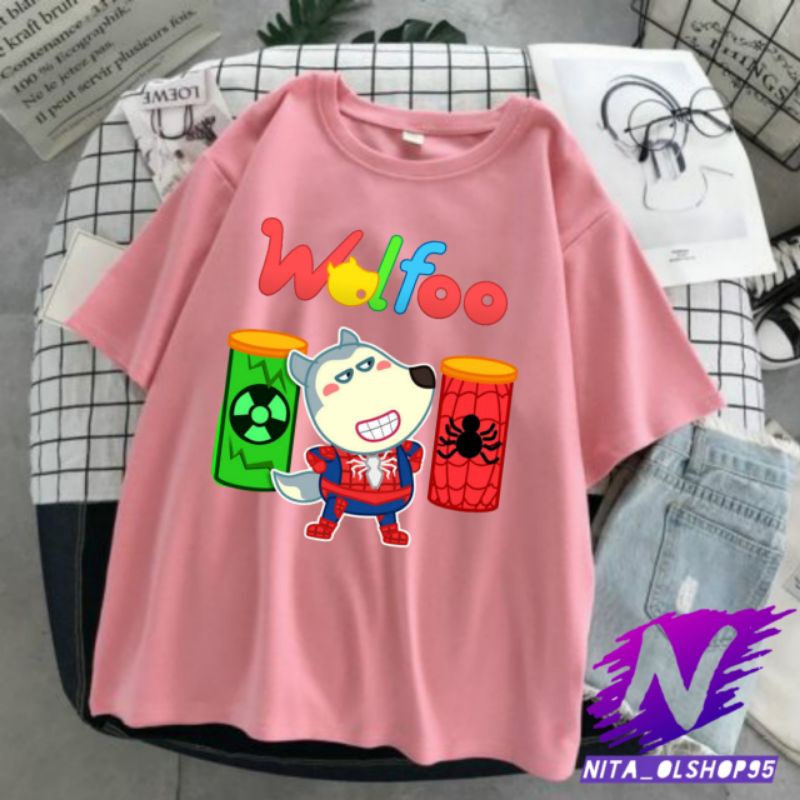 kaos wolfoo baju wolfoo superhero karakter baju anak