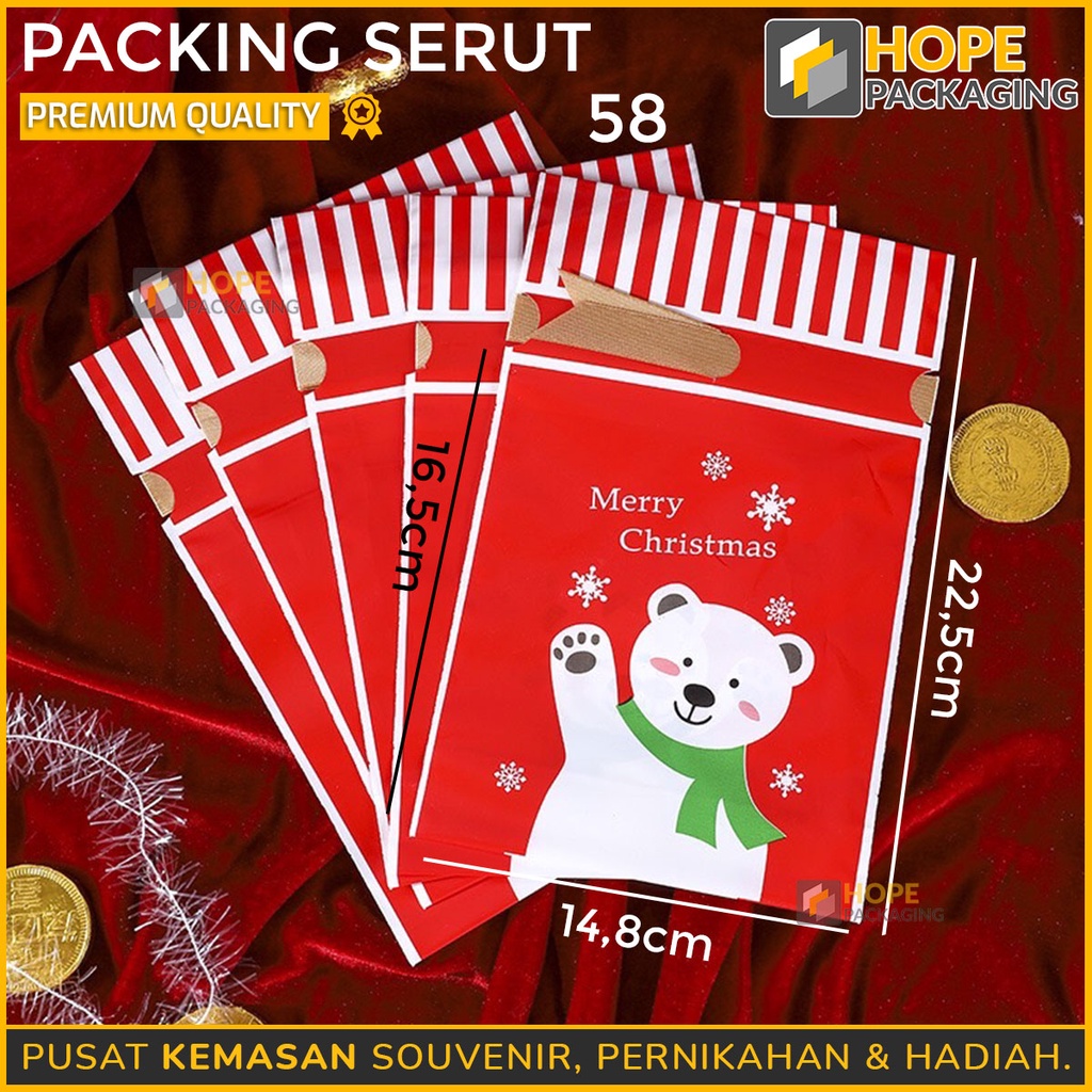 [5 pcs] Promo Termurah Packing Kantong serut plastik souvenir valentine coklat kantong cookies coklat