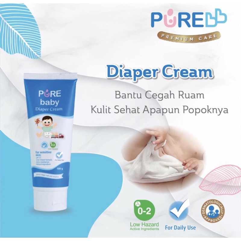 Pure baby diaper cream 100 gram ( krim ruam popok bayi )