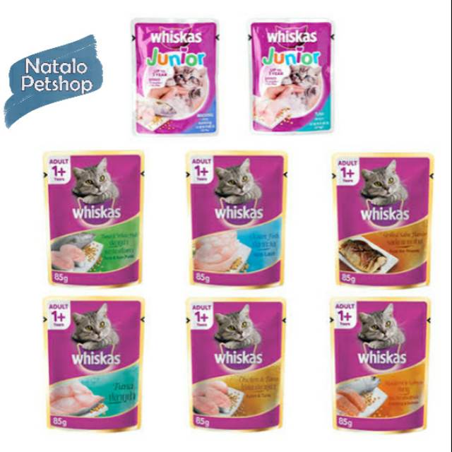 Whiskas Pouch 80GR / Wet Cat Food / Junior Adult /Makanan Kucing Basah Sachet Saset