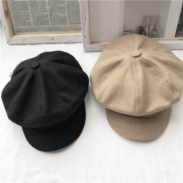 Topi Baret Oktagonal Gaya Retro Korea