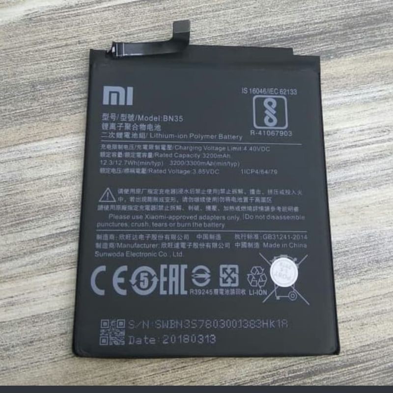 BATERAI BATRE XIAOMI REDMI 5 BN35 BN 35 ORIGINAL