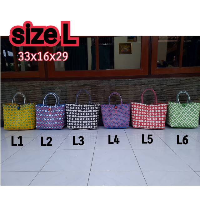 Tas Anyaman Plastik/ Tas Belanja/ Tas Pasar/ Tas Plastik Murah/ Tas Murah Motif Julat Julit