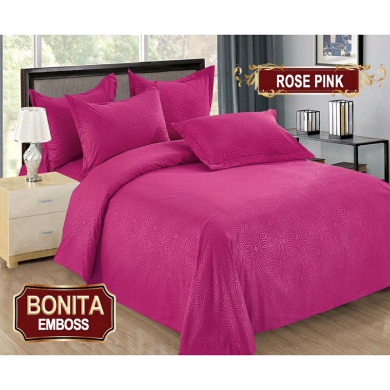 Sprei bonita embos elegant polos no 3 uk 120x200 Rose pink
