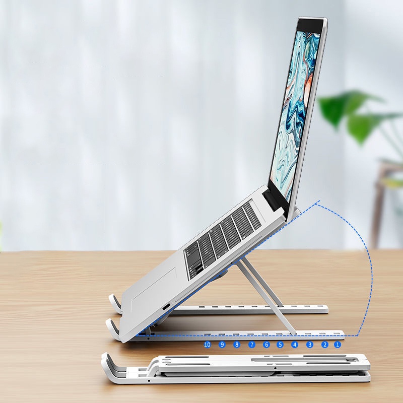 &lt; E2id &amp; &gt; Stand Holder Laptop / MacBook Pro Bahan Aluminum Alloy Bisa Dilipat