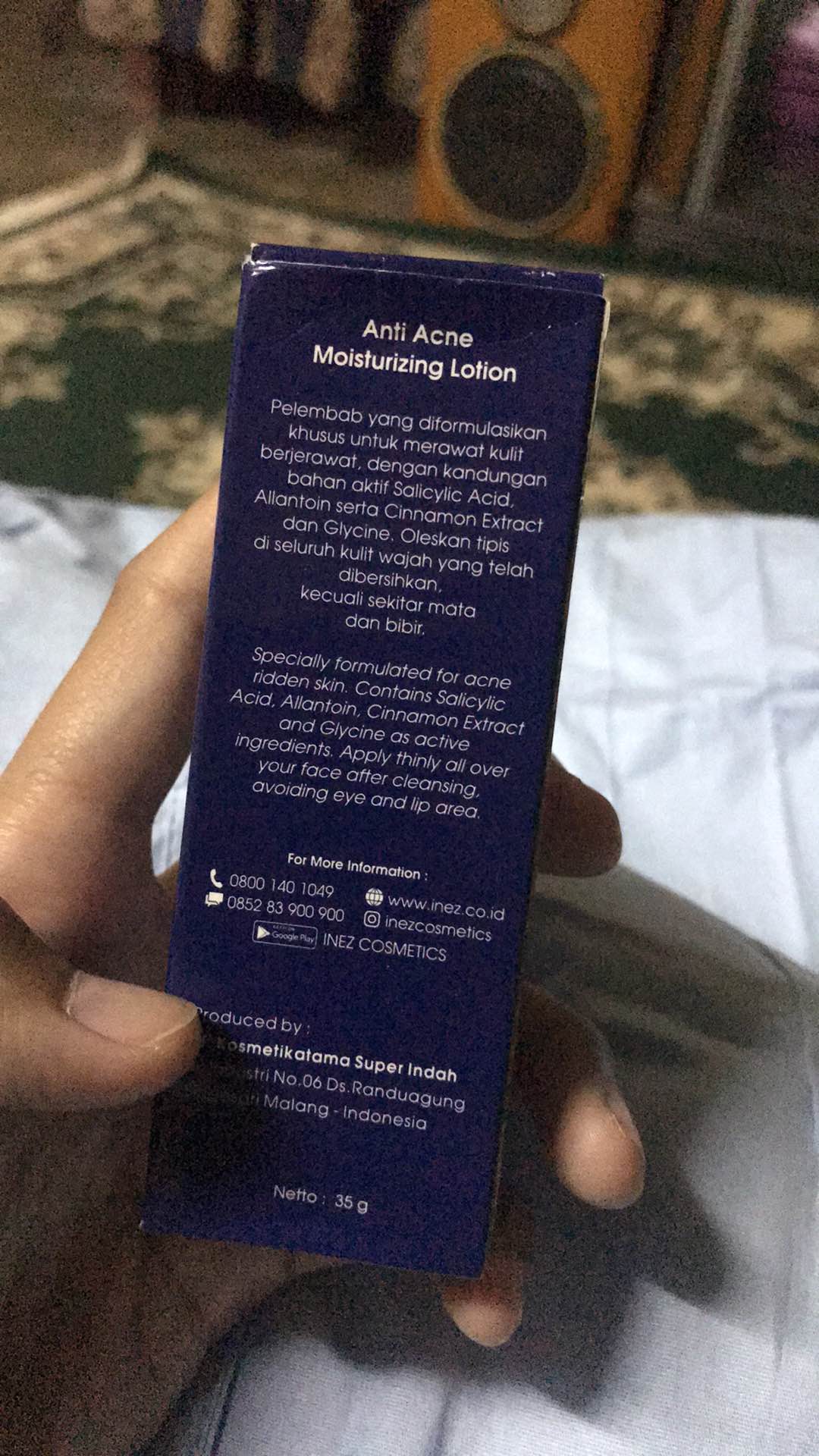 Inez Anti Acne Moisturizing Lotion Shopee Indonesia