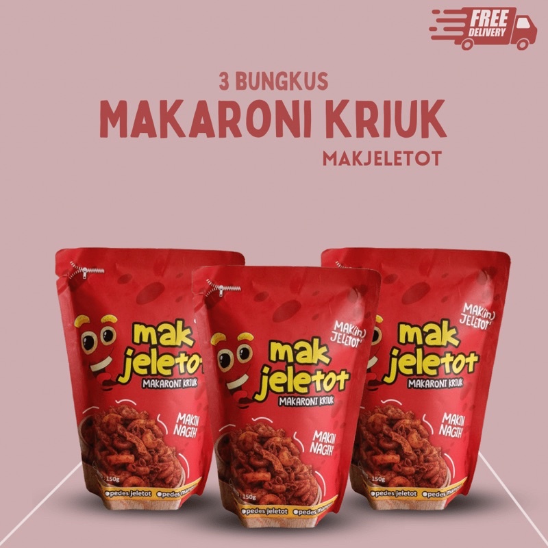 

3 bungkus makaroni kriuk makroni kering asin pedas