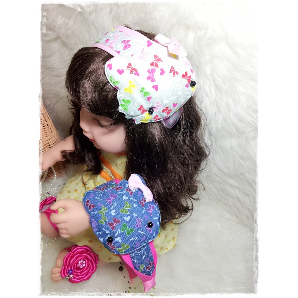 BL03 Bando Lucu Hello Kitty Hati Motif Bunga