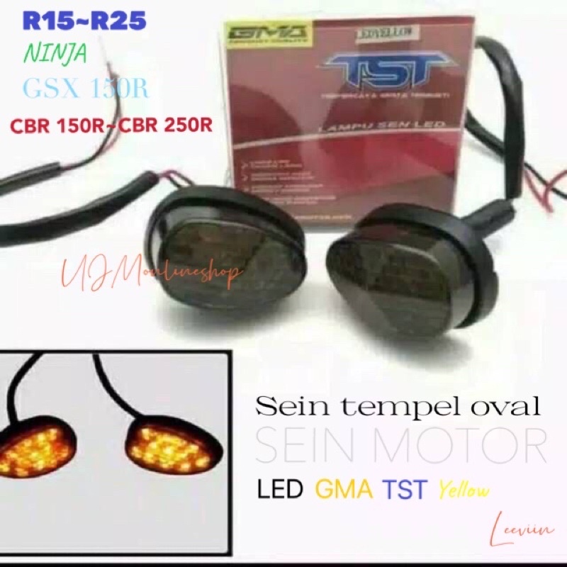 Sein Tempel Lampu Sen Tempel LED Kotak GMA TST Buat R15 V3/Cbr150r/Gsx150/R25/R15 V2/Ninja250 Karbu