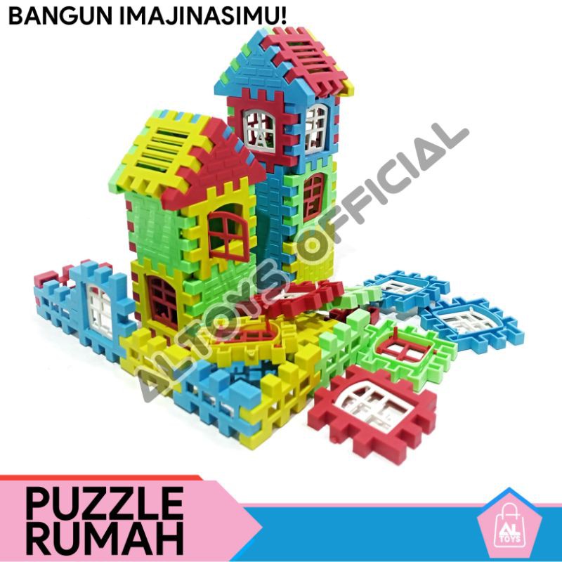 FUNNY BLOCK MAINAN PUZZLE RUMAH MAINAN EDUKASI BONGKAR PASANG PUZZLE RUMAH MURAH