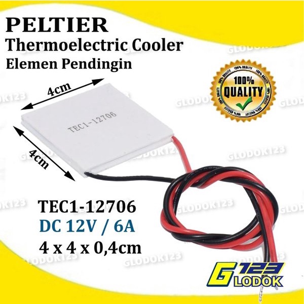 Peltier TEC TEC1 12706 Thermoelectric Elemen Keramik Panas Dingin 12V