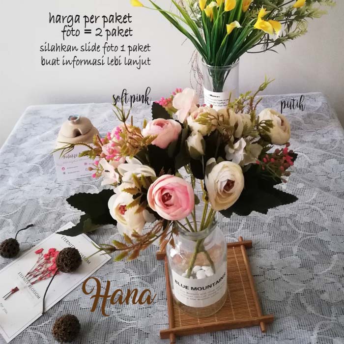 Bunga camelia peony mix hydrangea artificial/bunga plastik artificial vintage style/bunga plastik