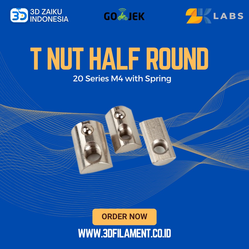 Reprap Half Round T Nut Tee Nut 20 Series M4 with Spring