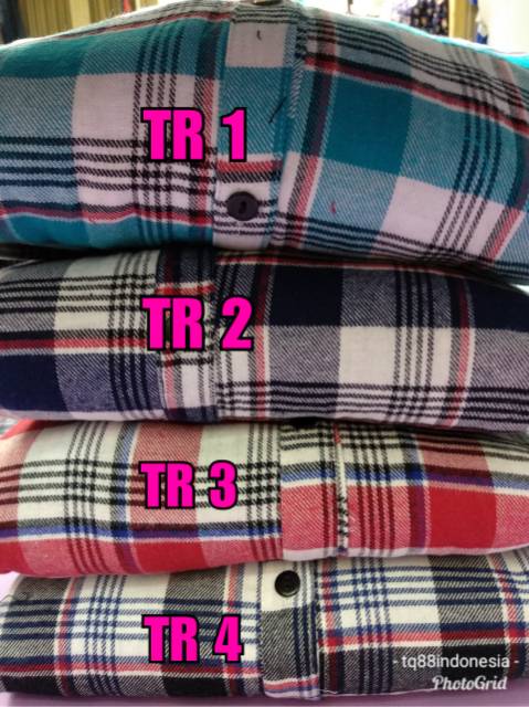 Tunik flanel Rempel Lengan Serut