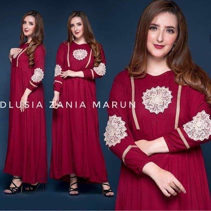 DASTER MAURA CAP | Gamis Wanita Jumbo Ld 110 Bahan Rayon Midi | daster kupu