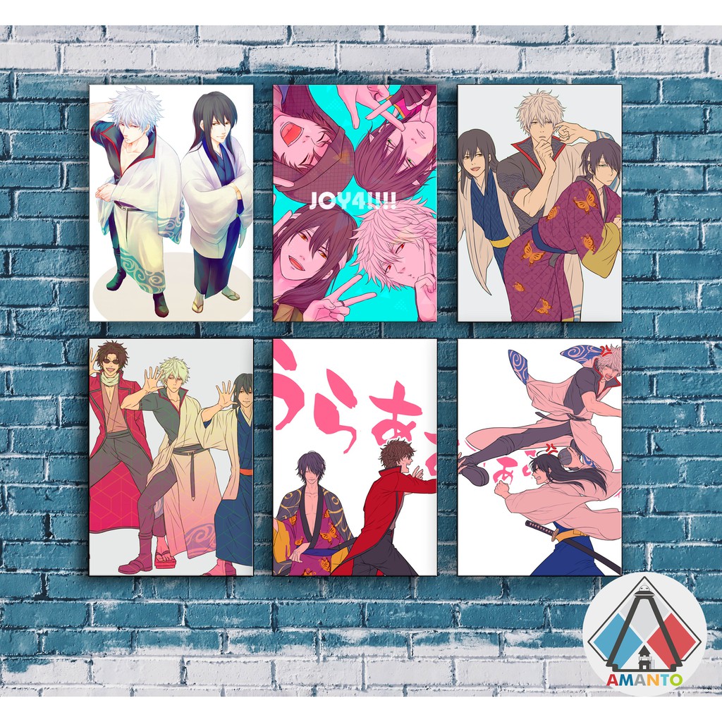 POSTER GINTAMA JOUI POSTER KAYU ANIME GINTAMA GINTOKI SAKAMOTO KATSURA TAKASUGI GINTAMA