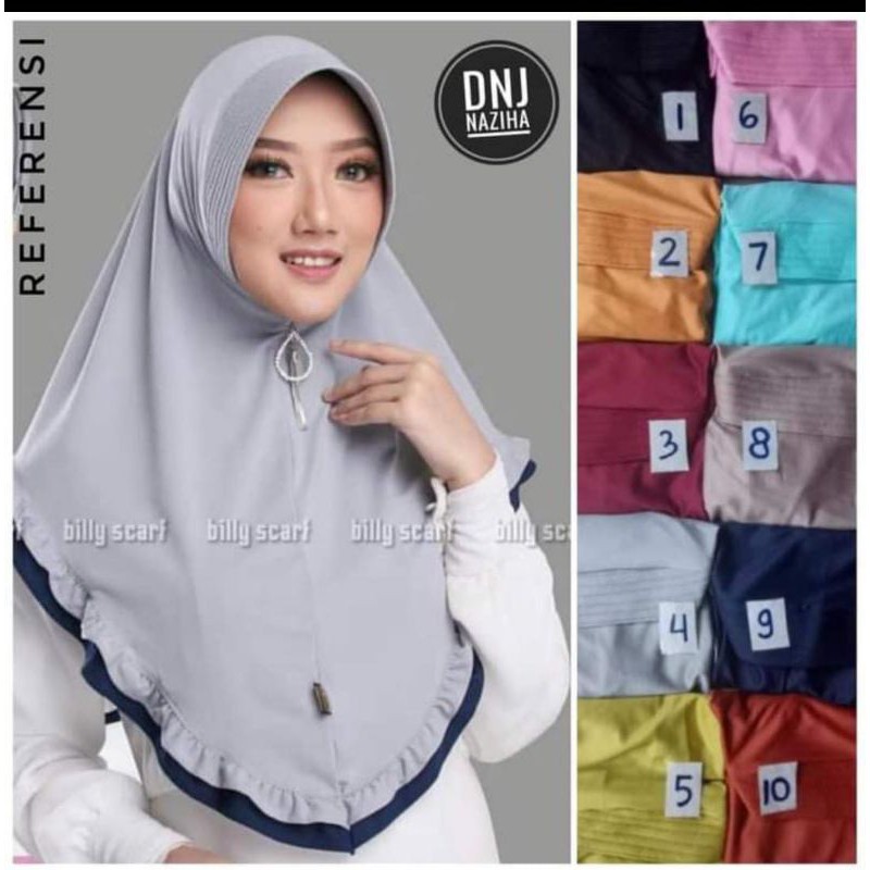 ORI DNJ JILBAB BERGO DILLA REMPEL KOMBI KOMBINASI HIJAB IRISH PREMIUM ORIGINAL KERUDUNG KHIMAR AIRIS