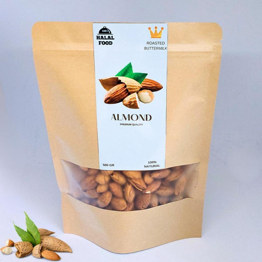 

Almond Cangkang Roasted Butter Milk Premium High Quality 500gr