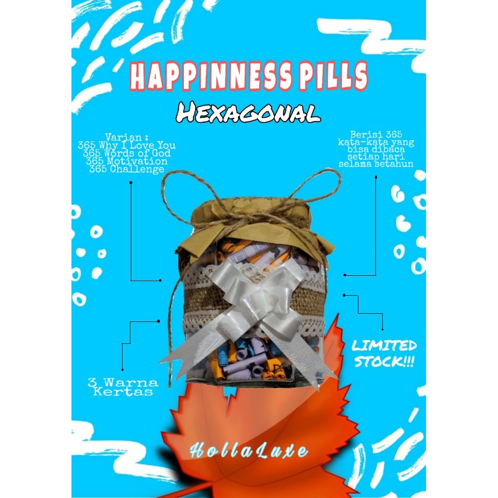 Hollaluxe Happiness Pills 365 Why I Love You Model Hexagonal