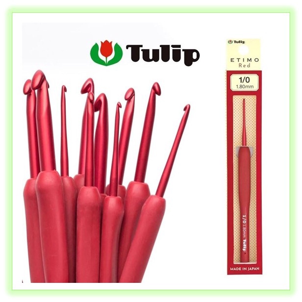 Jarum Rajut Tulip Etimo Red Hakpen Tulip Etimo Merah Crochet Hooks Alat Rajutan