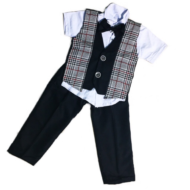 Setelan Anak jas formal tuxedo Bayi 3 bulan - 5 tahun Baju Vest celana rompi dasi ulang pesta murah