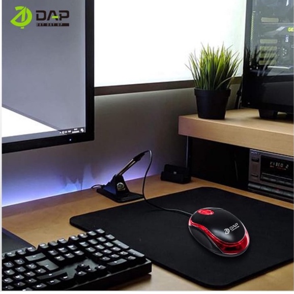 (DAP) Mouse Wired DAP Model  D-M119 2.4GHz Optical 1200DPI dengan Receiver USB 2.0 Mouse Dm119 Dap