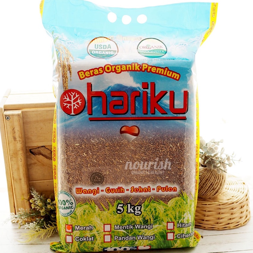 Hariku, Organic Red Rice 5kg (Beras Merah Organik)