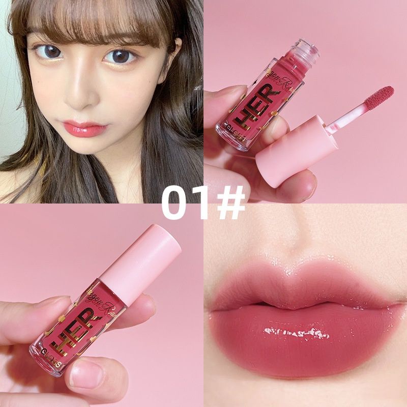 HER Lip Glow Lip Gloss Glitter Lipstik Liquid Cair Dragon Ranee-HER 01