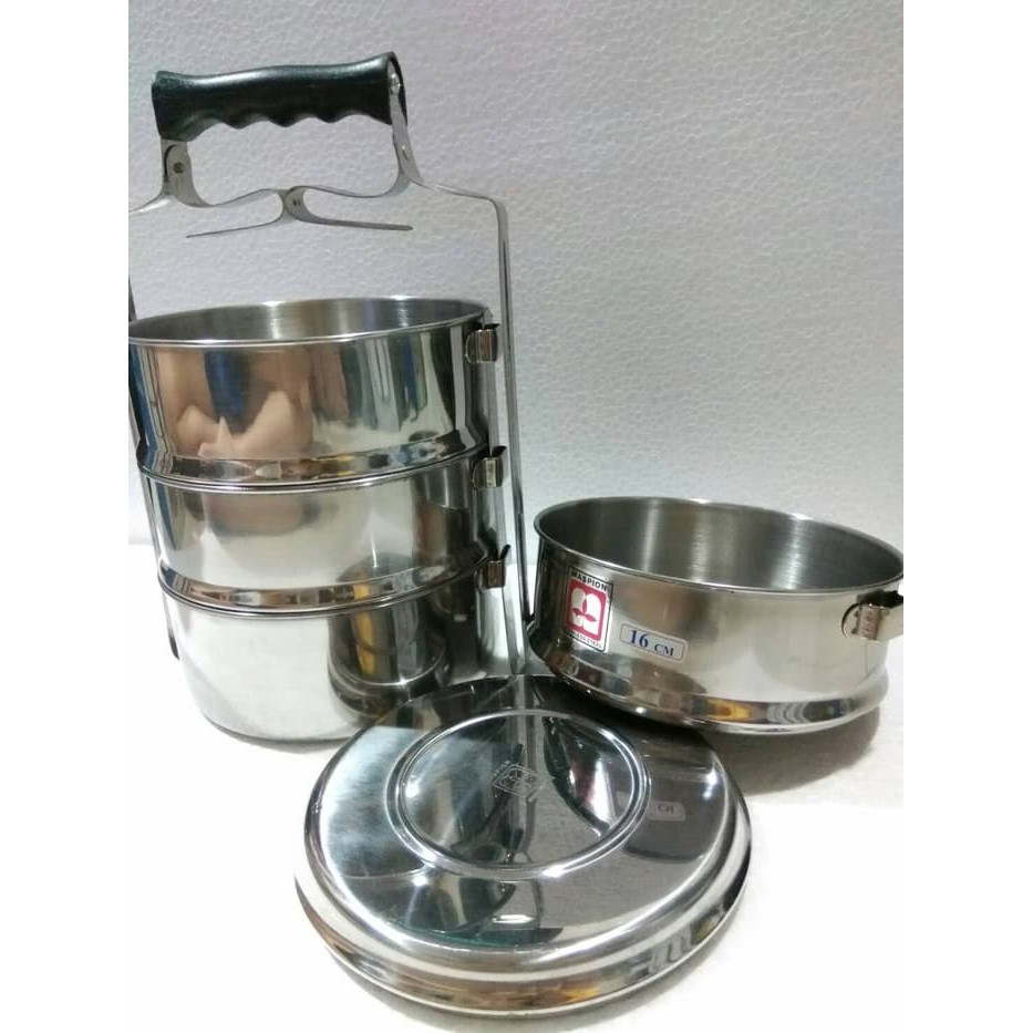BESTPROMO MASPION RANTANG STAINLESS STEEL SUSUN 4 RANTANG 16CM BEKAL 4SUSUN 16/4 16 CM 4 SUSUN