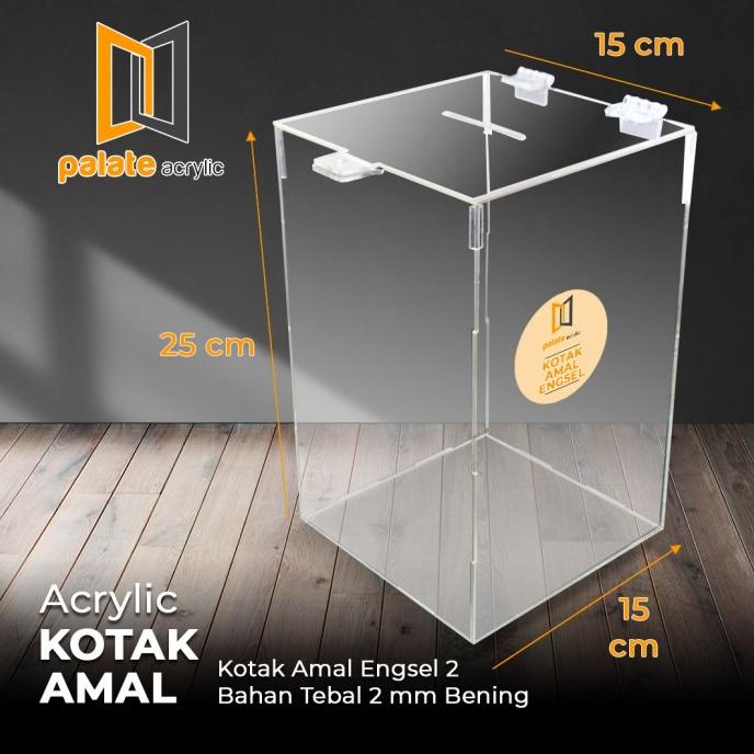 

Akrilik Kotak Amal 15X15X25 / Akrilik Box / Kotak Amal / Kotak Saran Terlaris