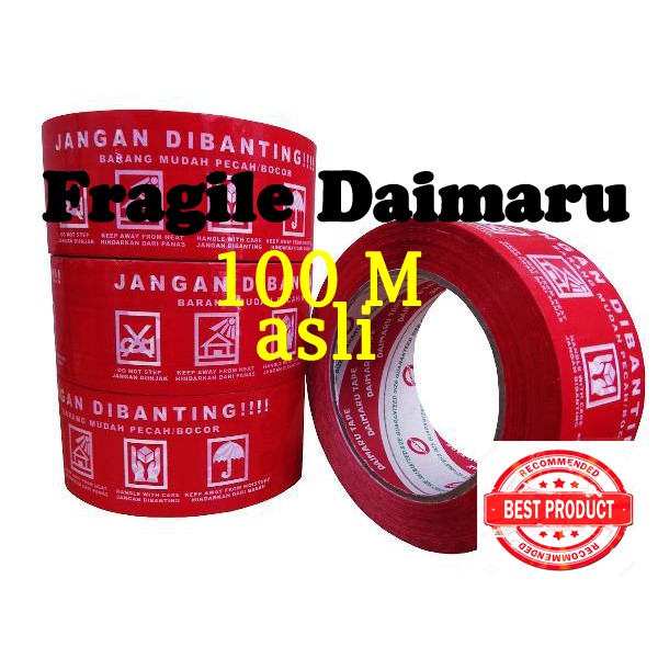 Lakban Daimaru Merah Jangan Dibanting Fragile merah tebal