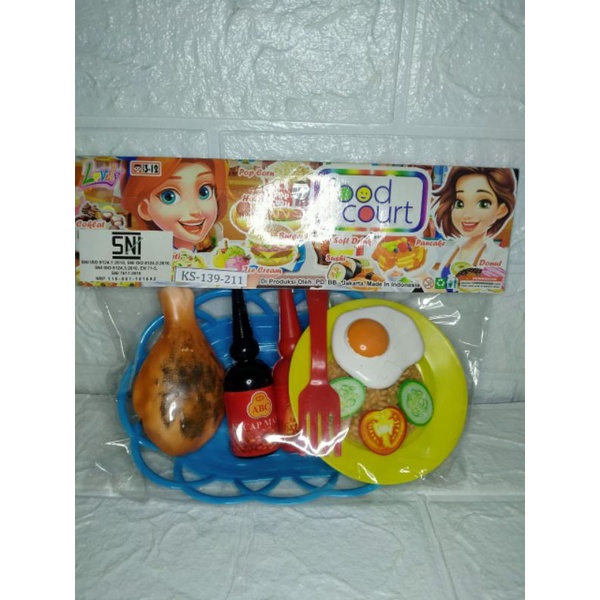 Mainan Masak Nasi Goreng Ikan Bakar/Ayam Bakar set Mainan Masak Masakan Anak Perempuan