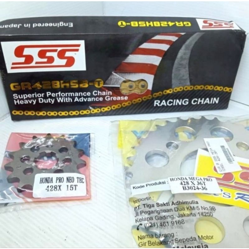 gear sss 428 Sonic 150 Cb150r cbr150 gl Verza rantai hsbt