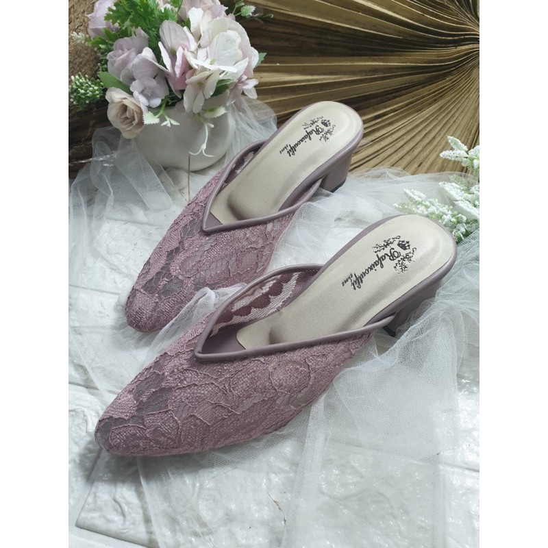 sepatu Ester mauve tinggi 5cm