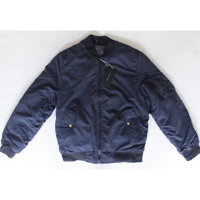 Jaket Bomber ZARA Navy Original