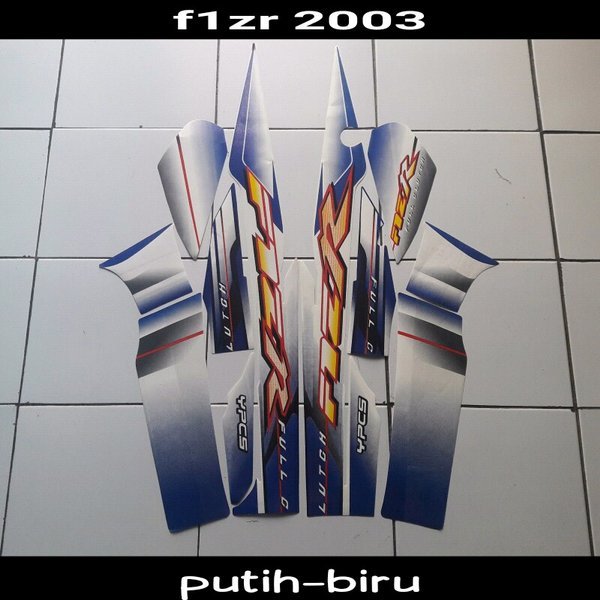 stiker motor f1zr 2003 putih-biru