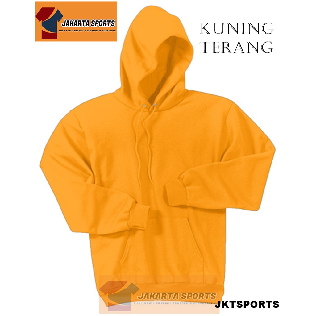 HOODIE JAKET POLOS KUNING