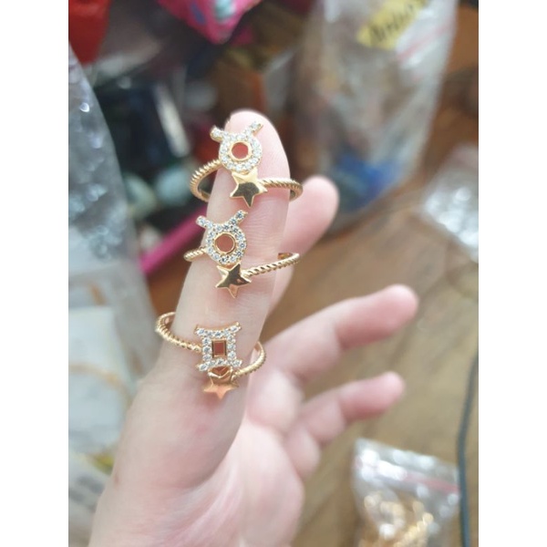 cincin bintang permata putih fashion emas asli 375 8k 15 16 17 unik
