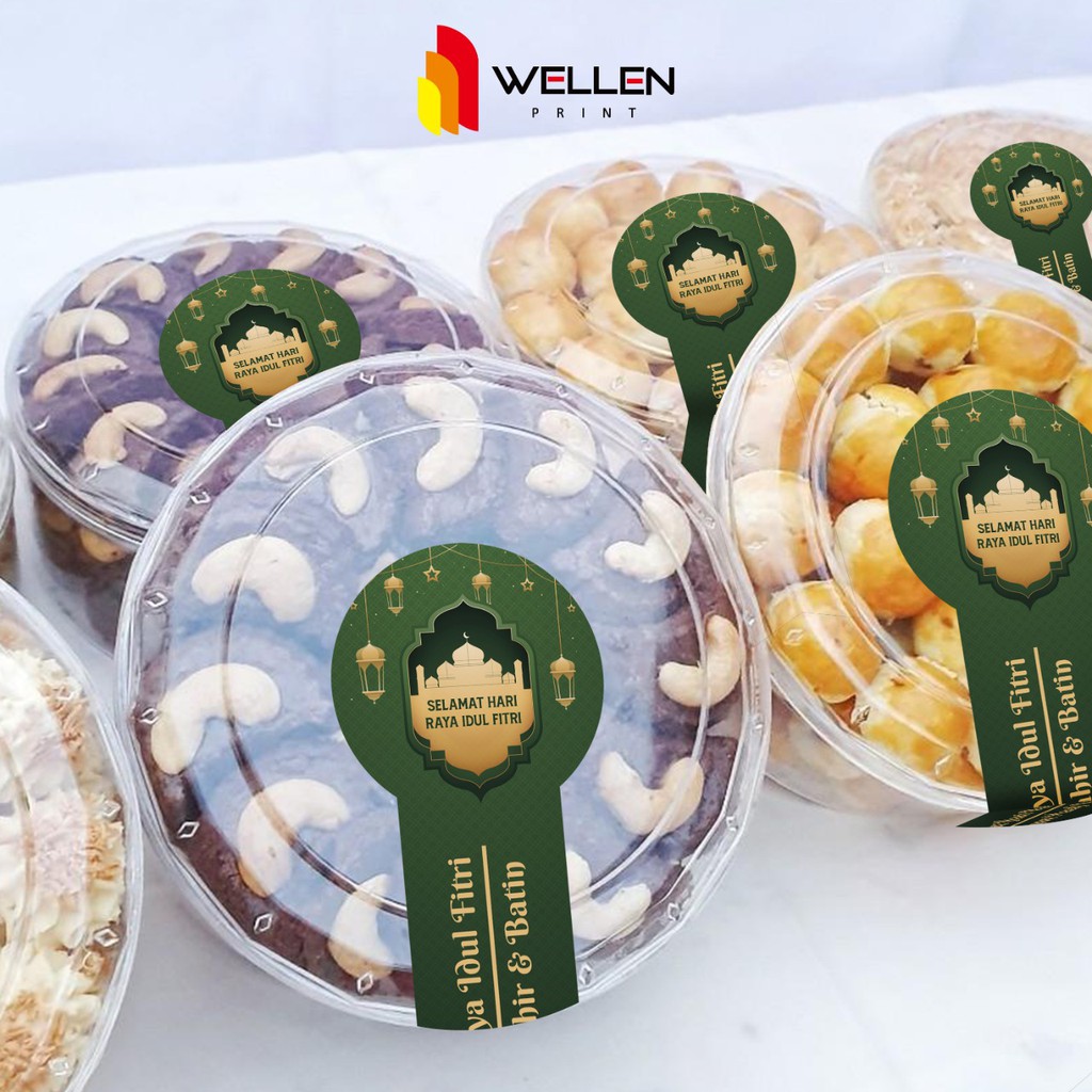 WELLEN PRINT - Cetak Sticker Label Stoples Lebaran Idul Fitri / Custom Stiker Segel Toples Makanan Kue Kering-3