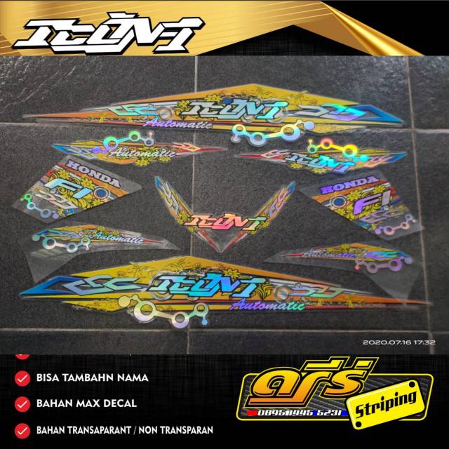 Striping Beat Fi 2012-2014 Transparan Hologram