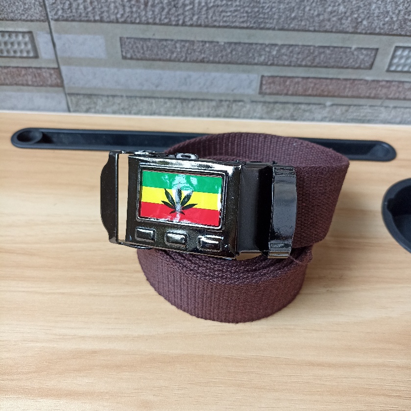 Ikat Pinggang Pria Sabuk Katun Kanvas Gesper Rasta Jepit Men Belt S048