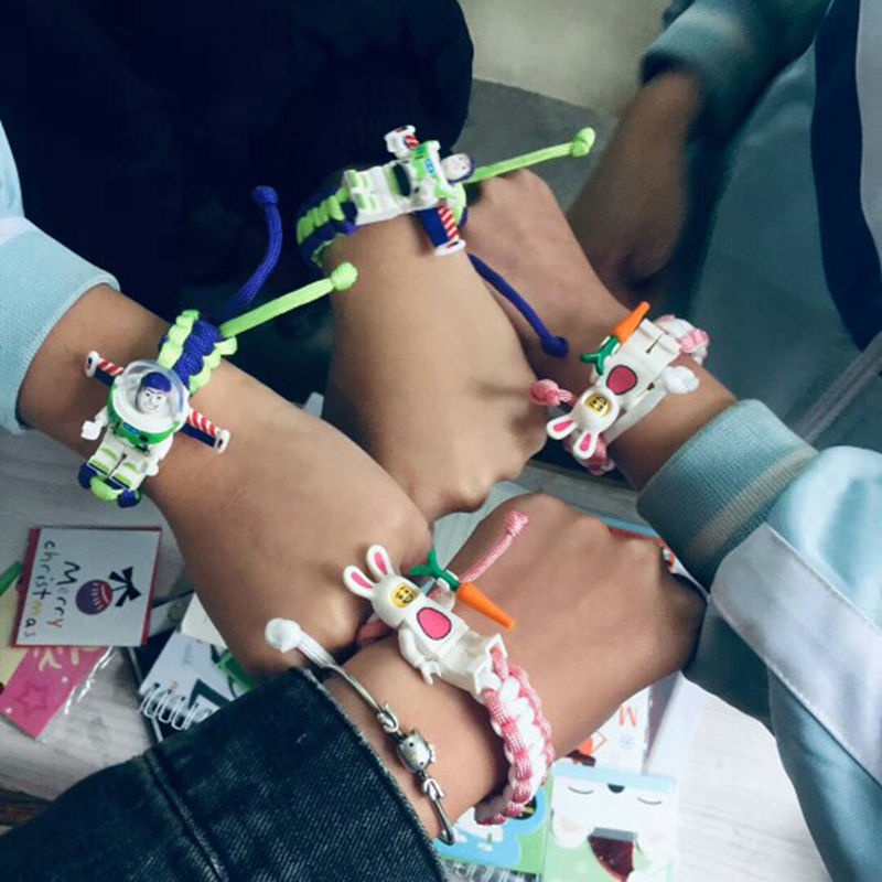 Basguangnian gelang untuk pria dan wanita mahasiswa gaya Korea pasangan woven Gelang sepasang pacar