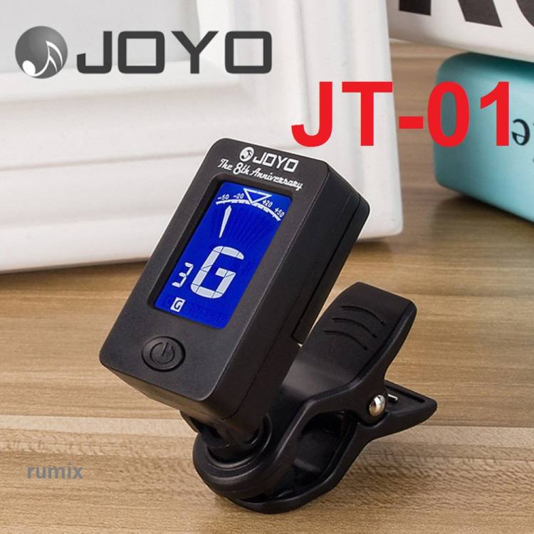 Tuner Gitar Joyo JT01 JT-01 Digital Chromatic Clip On Layar Guitar Bass Ukulele Violin 360 Original