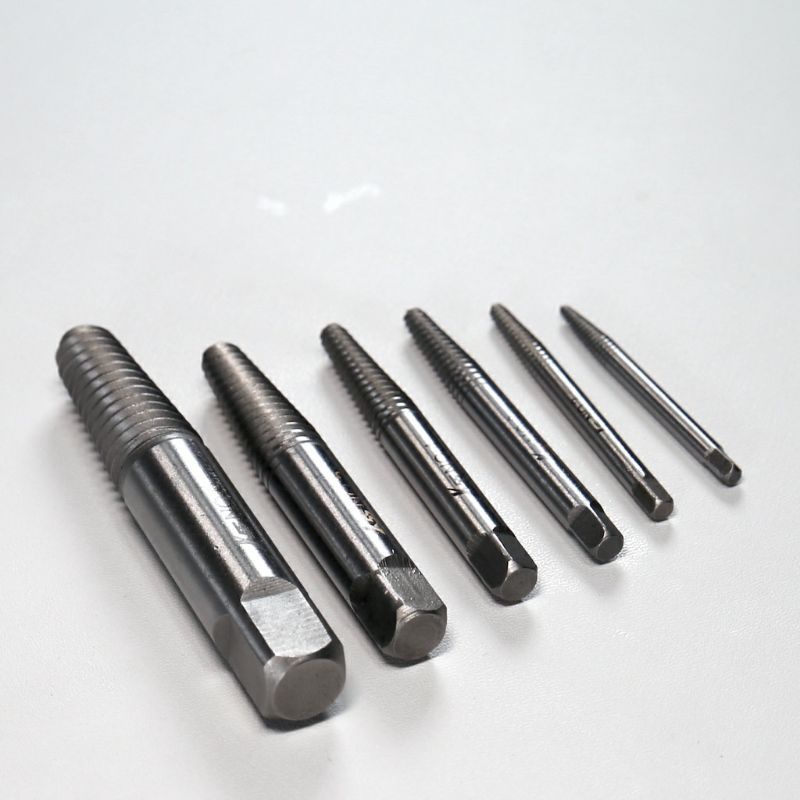 k55 Screw Extrator Hand Tap Balik Set 6pcs Mata Bor Pembuka Baud Rusak Ukuran Besar