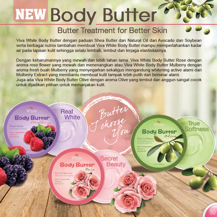 ✿ MADAME ✿ VIVA WHITE BODY BUTTER 200G KRIM PELEMBAB KULIT BADAN ORIGINAL