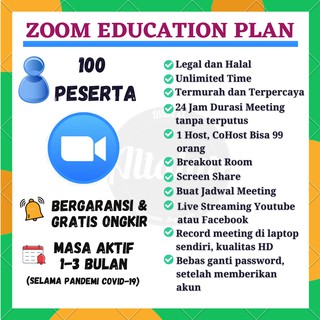 Upgrade Zoom Meeting Pro 100 Peserta 1 Bulan Akun Zoom Meeting Pro Zoom Pro Zoom Premium Indonesia