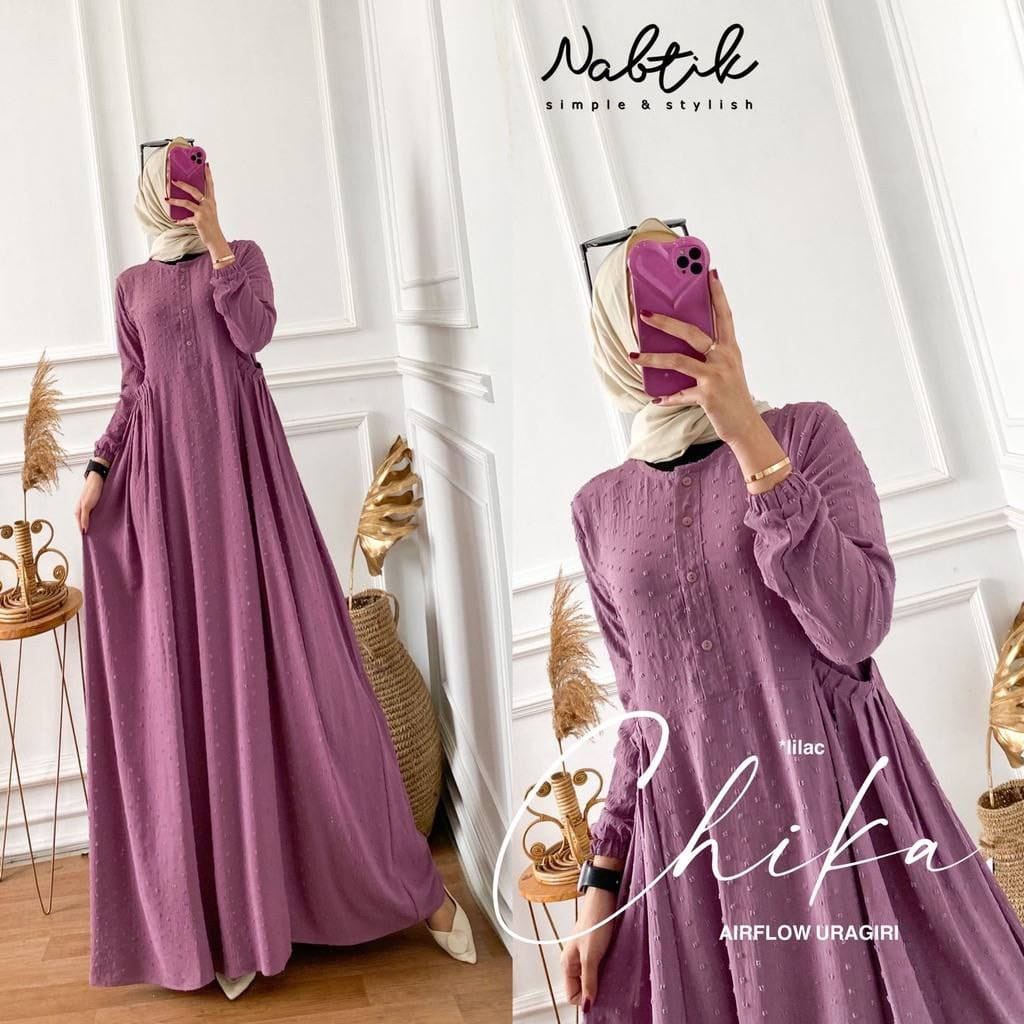 NEW CIKA DRESS GAMIS MUSLIMAH POLOS PREMIUM KEKINIAN